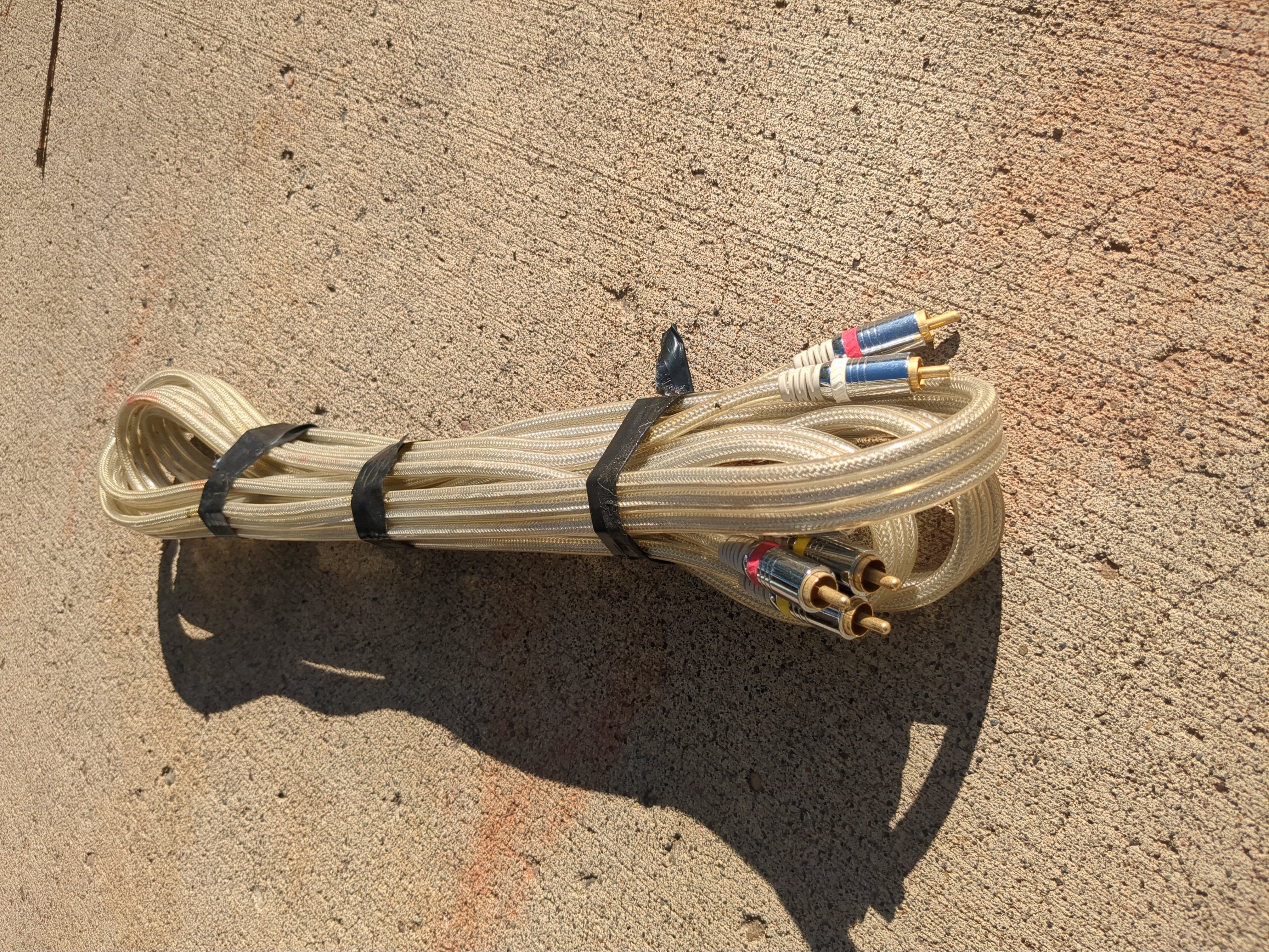 Braided RCA Audio Cable Set with Gold-Plated Connectors