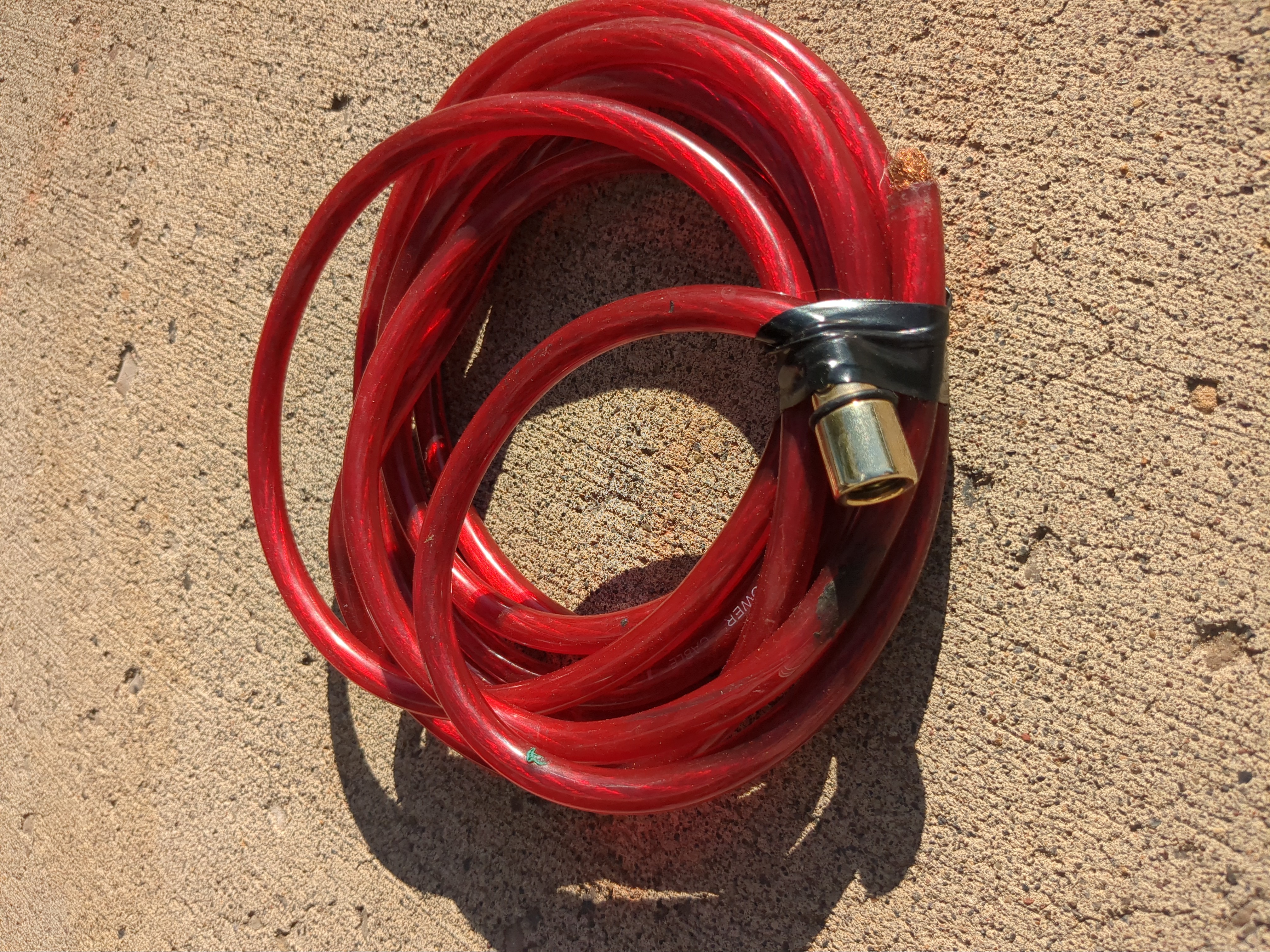 Coiled Red Tubing with Brass Fitting