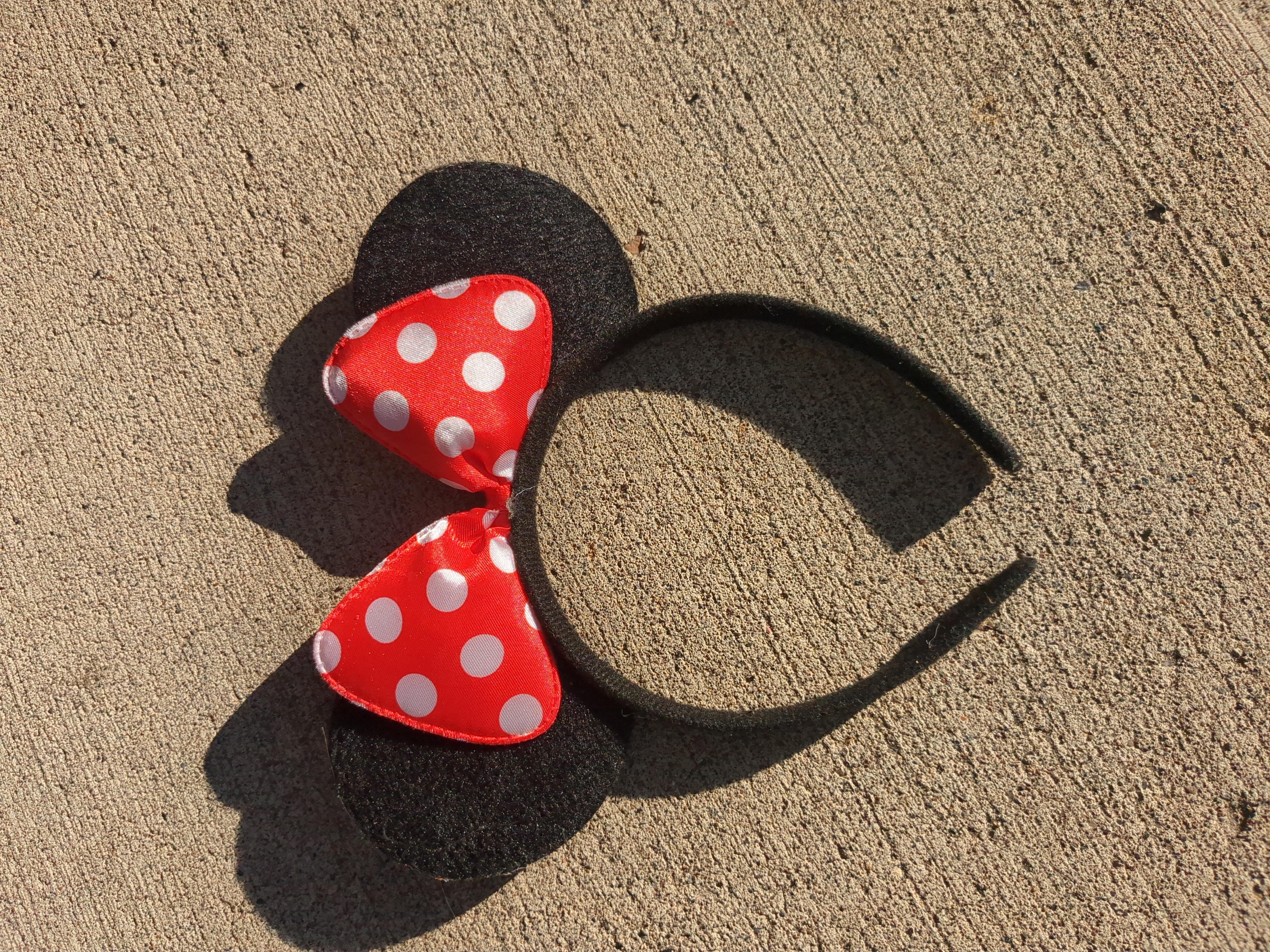 Mouse Ears Headband with Red Polka Dot Bow